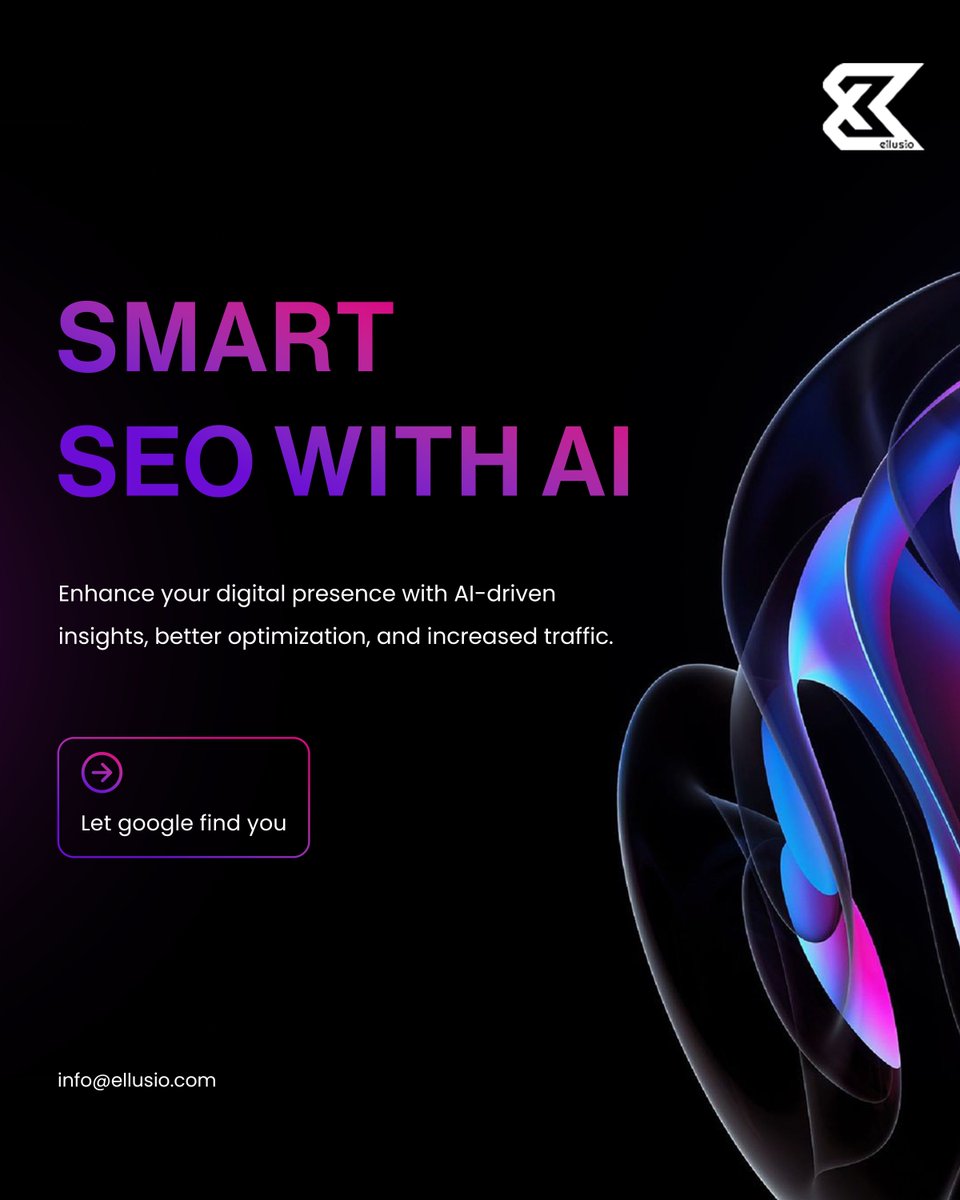 EllusioDigital's tweet photo. Let Google find you!
Smart SEO powered by AI – optimize smarter, rank faster.

Contact us to know more:
Ph: +917025770777 | info@ellusio.com

#ellusio #AISEO #ArtificialIntelligence #SmartSEO #SEOTrends #SEOStrategy #DigitalMarketing #MarketingWithAI https://t.co/wB1Dtq3LhA