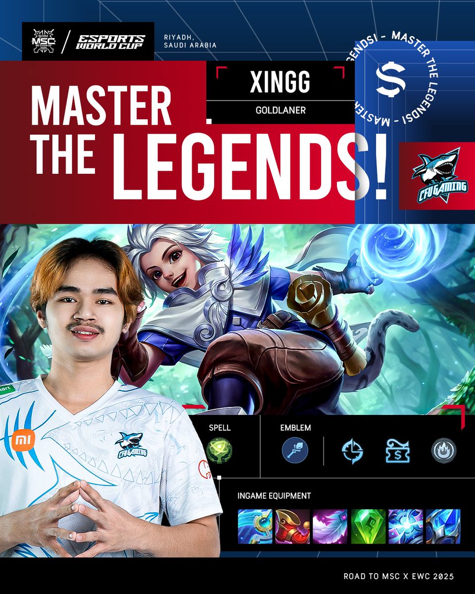 mlbbesports_en's tweet photo. XINGG + Harith = Absolute Menace in the Gold Lane! β‘οΈ
The build is locked β
, the emblemβs locked in π‘οΈ, and this Harith? Not here to farm, heβs here to DOMINATE. π₯
#MasterTheLegends #CFUGaming #MSC2025 #MLBBEsports #XINGG https://t.co/8oB8fZWpaO
