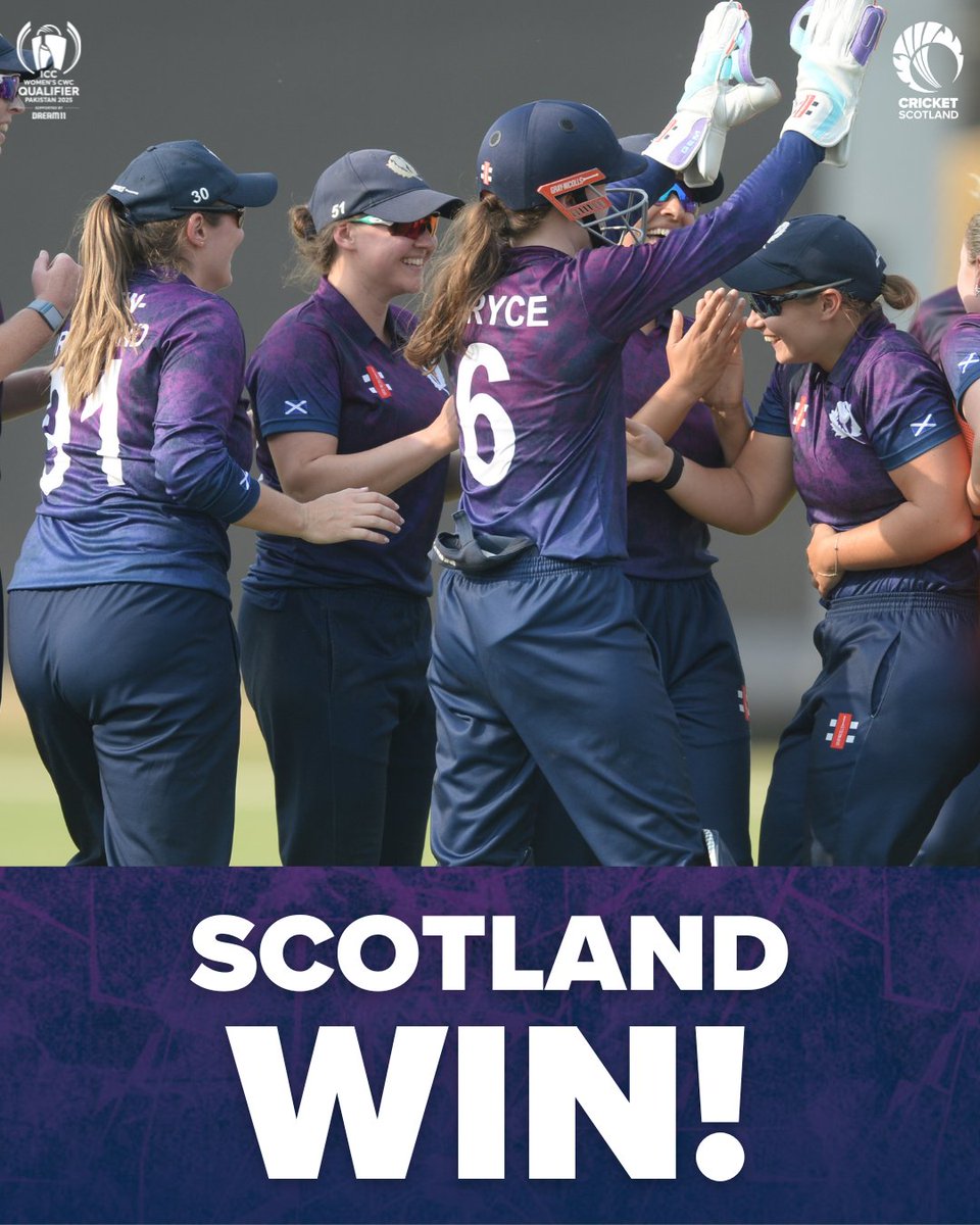 THEY'VE DONE IT🙌

Scotland win by 11 runs!

#FollowScotland