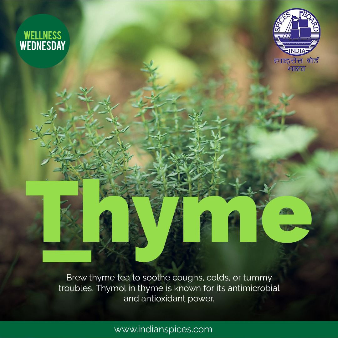Spices_Board's tweet photo. Sip your way to wellness with thyme!
@DoC_GoI 
#WellnessWednesday #ThymeTea #HerbalHealing #NaturalRemedies https://t.co/EkFouMppDu