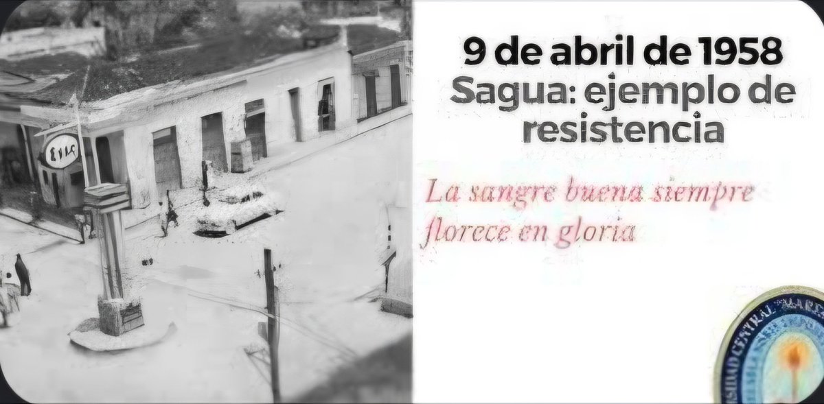 Al cumplirse hoy el aniversario 67 de la huelga del #9DeAbril rendimos nuestro homenaje a todos los que cayeron en esa fecha histórica.
Ese día se realizaron acciones armadas en varias ciudades del país y especialmente en Sagua la Grande se luchó y murió por #Cuba.
#GloriaEterna