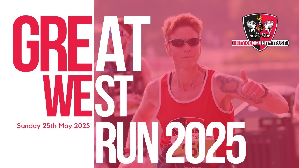 📣 Support Our Team in the Great West Run! 📣

On Sunday, May 25, <a href="/Vitts/">Jamie Vittles</a>, Harry, Ben, Rob, Ed, and Ethan will be taking part in the <a href="/GreatWestRun/">Great West Run</a> to raise funds in support of community programmes here in Exeter.

By donating to our campaign, you’ll be helping us:

✅ Provide