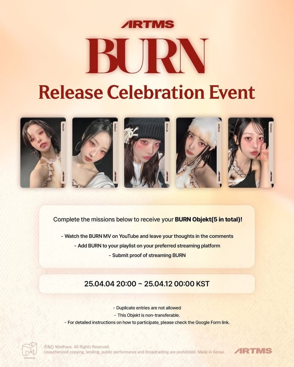 artmsbrasil's tweet photo. 3. Envie a prova de que está fazendo stream da música!
ARTMS 'BURN'
https://t.co/Z19KqqyYD8
Formulário do evento
https://t.co/VXIxI2RcwK…
#BURN #ARTMS_BURN #ObjektEvent https://t.co/HoNojEV5Sd