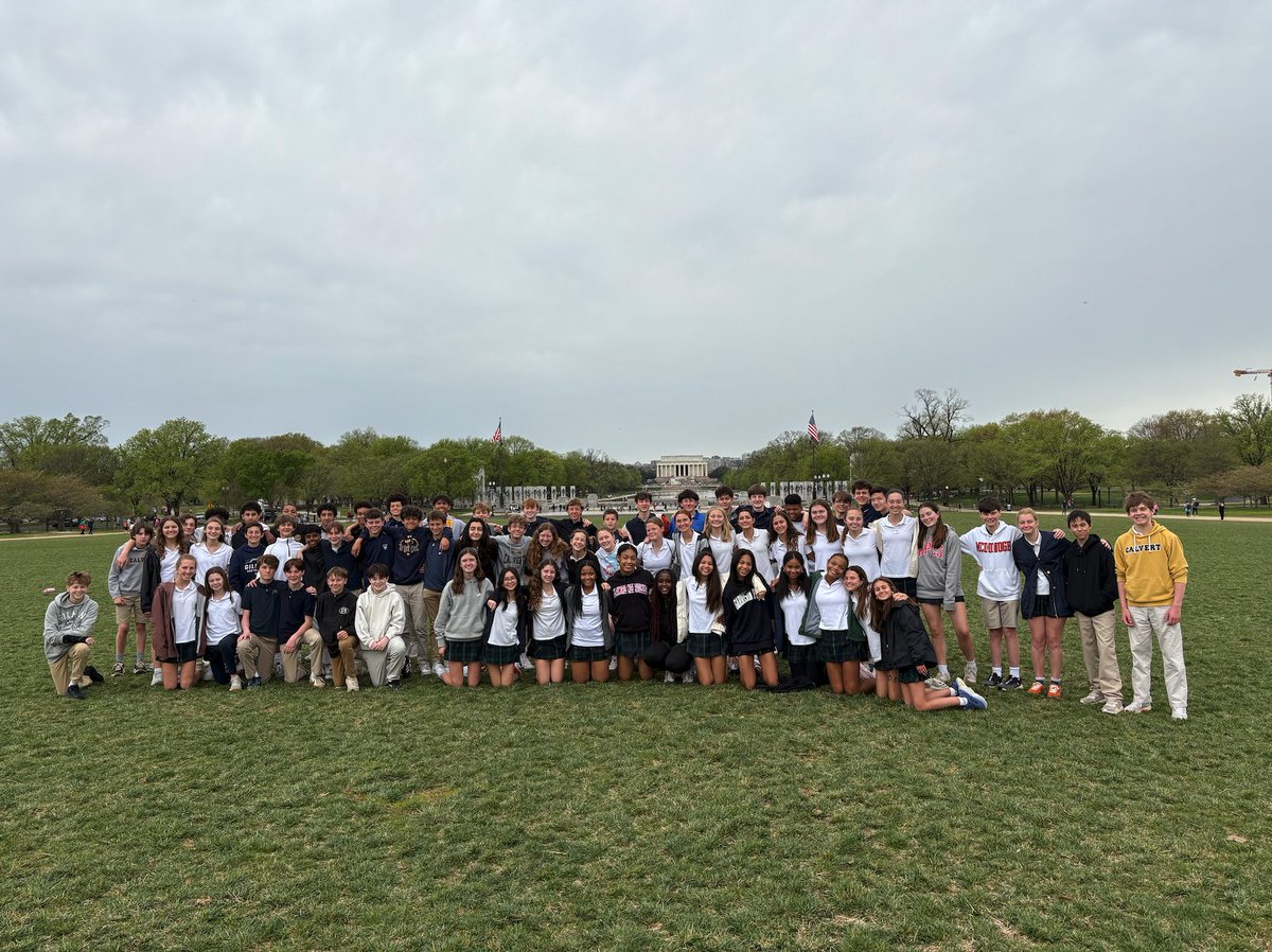 Last Friday, the entire Eighth Grade class journeyed to D.C. to tour the Holocaust Memorial Museum and visit several monuments on the National Mall. Each stop aligned with curriculum from history and English classes and reminded students of the context behind those lessons.