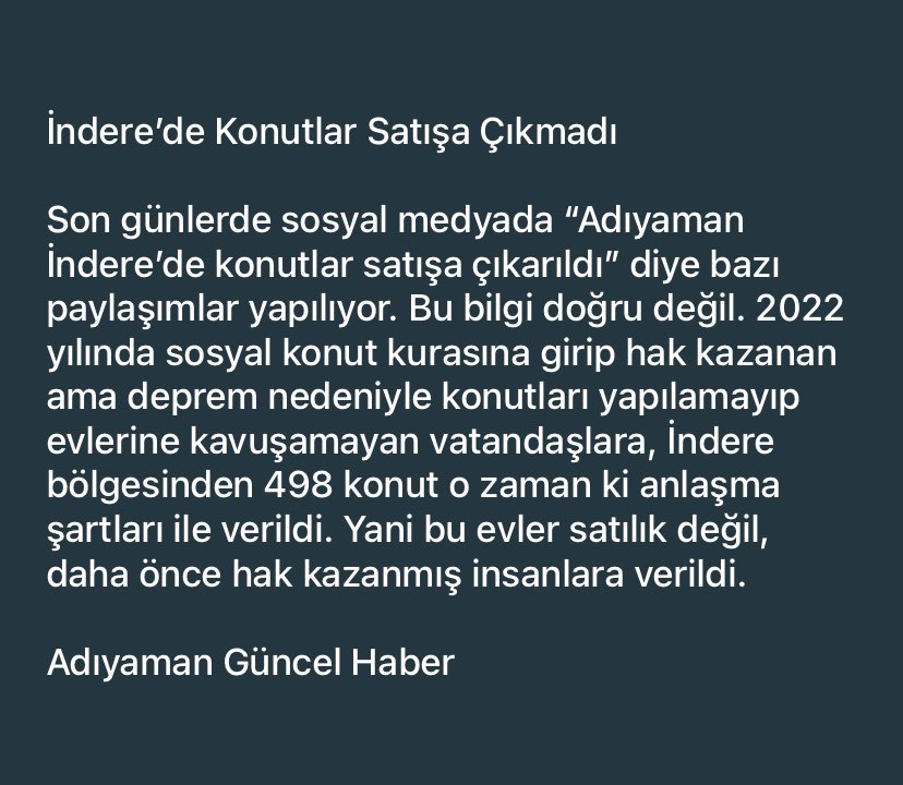 adiyamangundemi's tweet photo. Adıyaman İndere’de Konut Satışı İddiaları Gerçeği Yansıtmıyor
#adıyaman #indere @DrOsmanVarol @AhmetAYDIN_02 @resulkurt34 @dr_ishaksan @HuseyinOzhan_ @MustafaAlkayis https://t.co/F4OK9BizJc