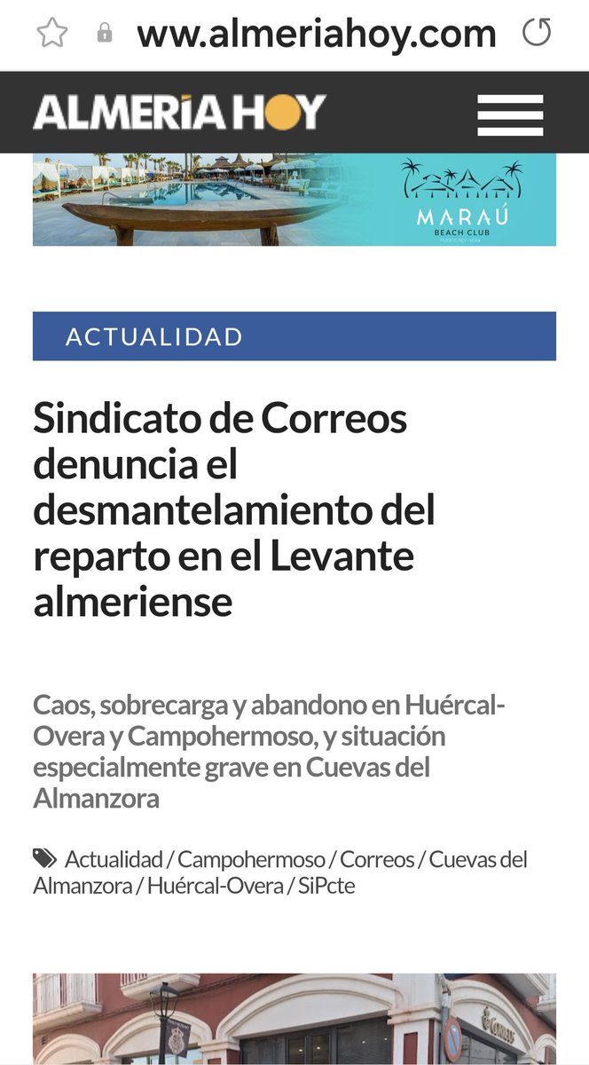 siPcteAl's tweet photo. @Correos está desmontando el servicio público en el #LevanteAlmeriense, perjudicando a miles de vecinos. @dipalme_almeria 
Dónde están los partidos?  
@aytocuevas @AyHuercalOvera @VeraAlmeria @PopularesNijar
@AytoPulpi
@iunijar @Juan_montoyavox
¡No recortéis derechos básicos! https://t.co/oDtlwoQ9Ig