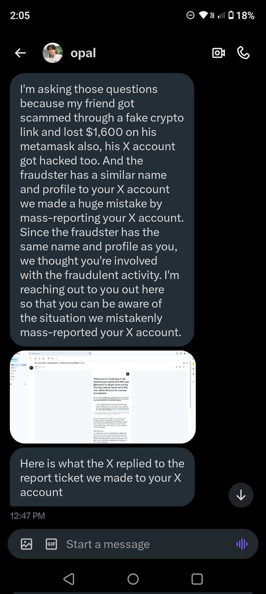 deily_jl's tweet photo. ‼️ SCAMMER ‼️
‼️ HACKED ACCOUNT ‼️

I am the original owner of @huistarii. I was reached out by a hacked acc (@multimingyual) told me that they mistakenly mass reported me due to fraud and if i don't take any action, my acc will be banned. Long story short, i followed what https://t.co/ztZmmtRs2E