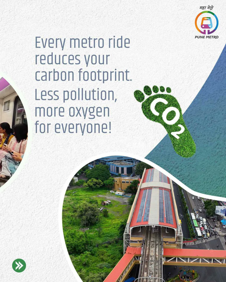 metrorailpune's tweet photo. You thought it was just a metro ride?
Turns out, you're saving the planet-one ride at a time.
Keep riding, keep making a difference.
#PuneMetro #SmartMovePuneMetro #GreenerCommute #SmartPune #पुणेमेट्रो #स्मार्टपुणे https://t.co/utaBKpB9sQ