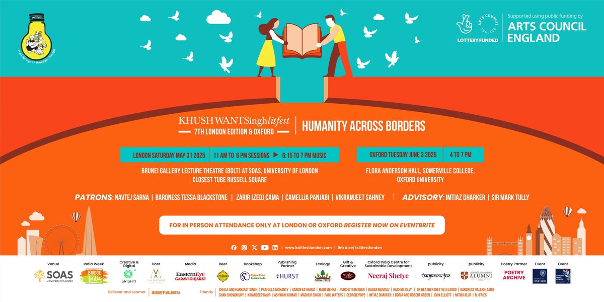 Paul Waters (@paulwaters99) on Twitter photo 3 Indian events for your diary: <a href="/BridgeIndiaOrg/">Bridge India</a> Ideas for India conference 30 May. Khushwant Singh Literary Festival <a href="/kslitfestlondon/">Khushwant Singh Literary Festival London</a> 31 May, Brunei Gallery at <a href="/SOAS/">SOAS University of London</a> London. KSLF at <a href="/SomervilleOx/">Somerville College</a> College, Oxford 3 June. Top speakers from India & world kslitfestlondon.com 3 Indian events for your diary: <a href="/BridgeIndiaOrg/">Bridge India</a> Ideas for India conference 30 May. Khushwant Singh Literary Festival <a href="/kslitfestlondon/">Khushwant Singh Literary Festival London</a> 31 May, Brunei Gallery at <a href="/SOAS/">SOAS University of London</a> London. KSLF at <a href="/SomervilleOx/">Somerville College</a> College, Oxford 3 June. Top speakers from India & world kslitfestlondon.com