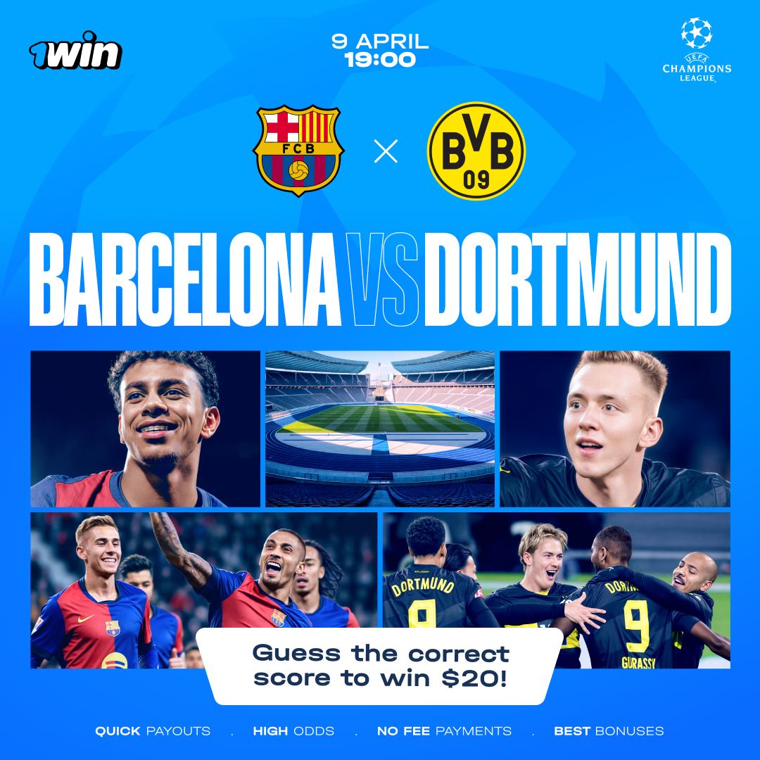 1winPro's tweet photo. 💡PREDICTION CONTEST💡

To enter:
1️⃣Drop your score prediction in the comments
2️⃣Include your 1win ID
3️⃣Like &amp; RT this post

Let’s see who’s got that football intuition! 👇

🔗https://t.co/afekouS7eX | #1win | #UCL | #Barcelona | #Dortmund https://t.co/H8cgqG01Yw