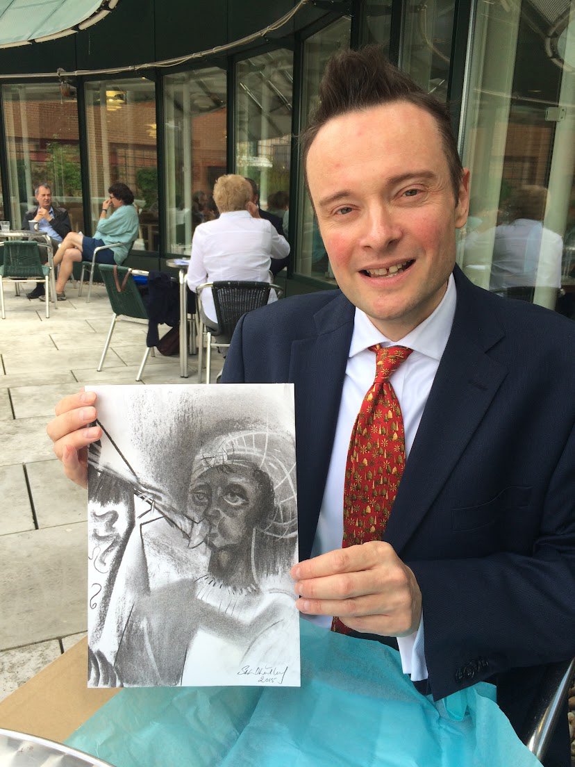 StephenBWhatley's tweet photo. A decade apart : with Tudor history’s ‘John Blanke’ (charcoal commission) at the British Museum in 2015; & on April 5, 2025, signing prints, published in new book ‘Who is John Blanke?’(Canbury Press) w/ author Michael I Ohajuru #books #artist #JohnBlanke https://t.co/KjKdacB67E