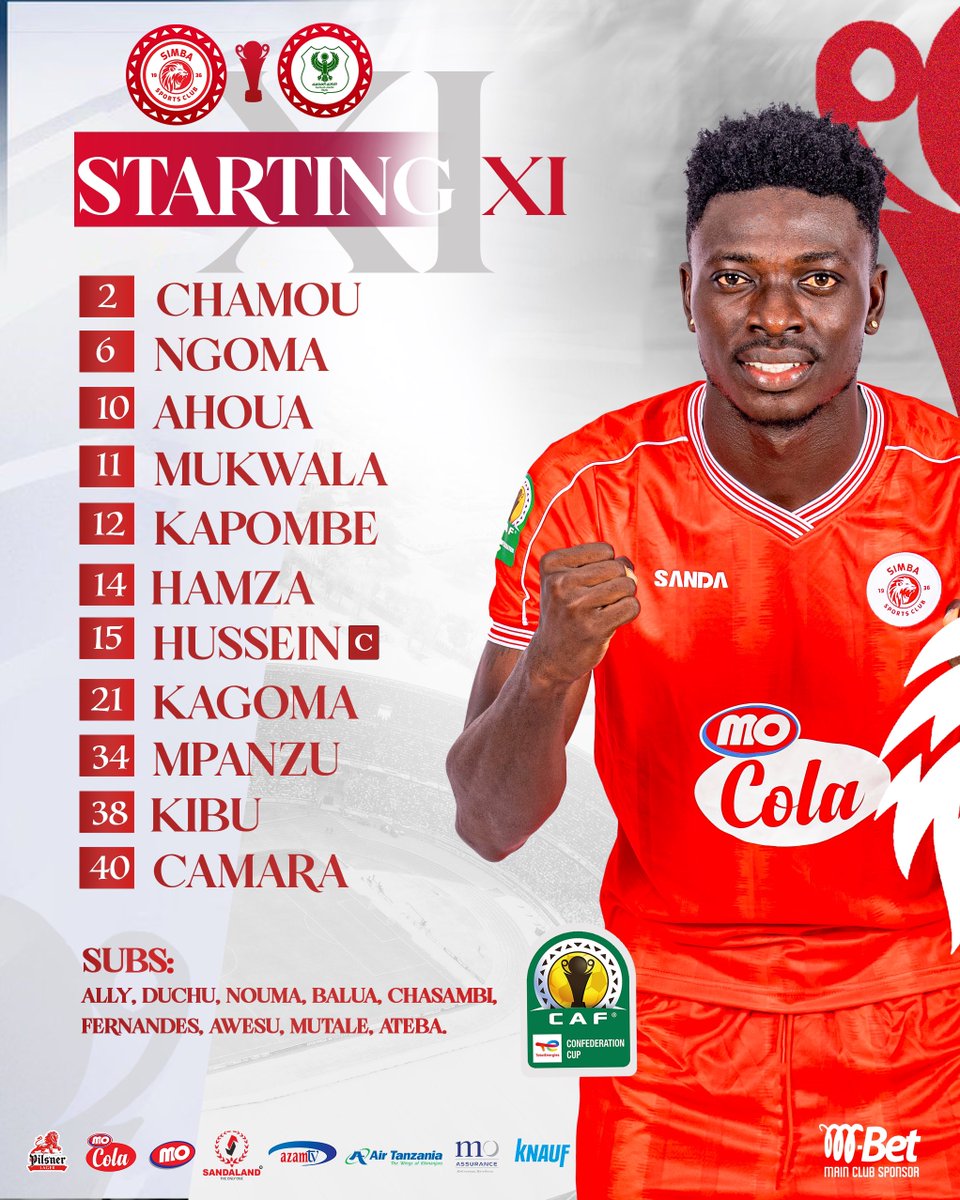 SimbaSCTanzania's tweet photo. Kikosi cha kutupeleka nusu fainali ya #TotalEnergiesCAFCC #HiiTunavuka #WenyeNchi #NguvuMoja https://t.co/xE4eUWvNog