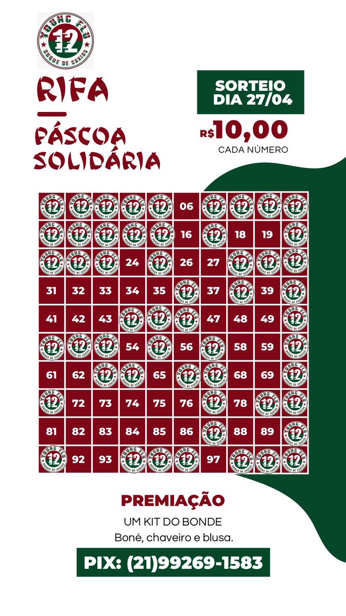 BeatriiizFFC's tweet photo. Galera me ajuda nessa missão 🤜🏽🤛🏻
Páscoa Solidária da @tyf_caxias, precisamos pelo menos fechar a rifa! 
10 reais cada número. https://t.co/B6SNxtg0un