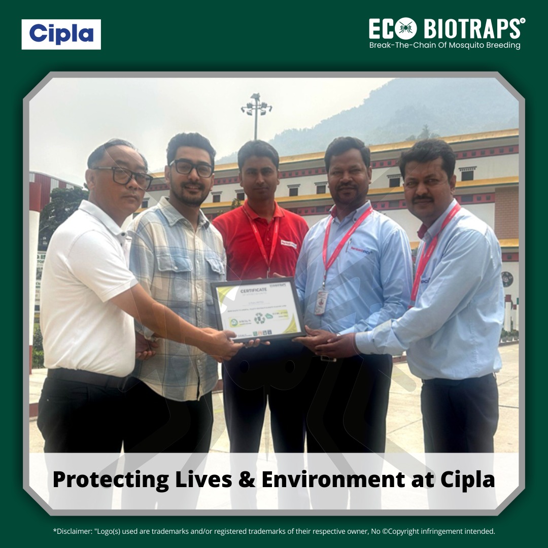 Cipla is committed to safeguarding its employees from  dengue mosquitoes by deploying EcoBioTraps through our partner Rentokil PCI.
We are happy to recognize Mandeep  &amp; Sanjit with a Sustainability Certificate for their exemplary leadership in fostering a sustainable  future.