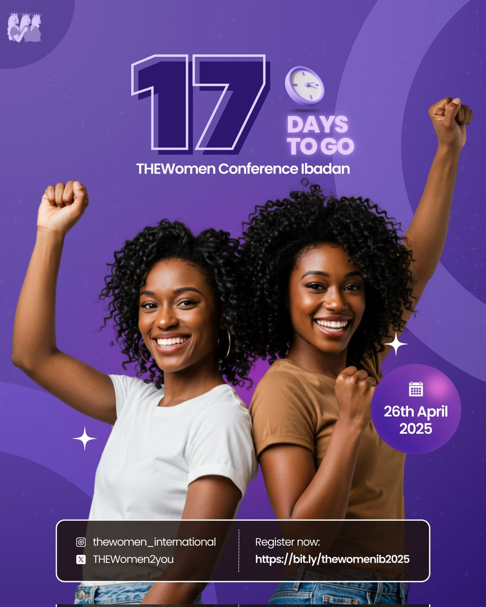 THEWomen2you's tweet photo. 17 days to go… and we’re walking boldly into purpose!
This isn’t just another event—it’s a movement of women showing up, growing stronger, and rising together.

March 26th is for you.
Don’t just hear about it. Be in the room.

Register now via the link in our bio! https://t.co/LmRxK7SI5U