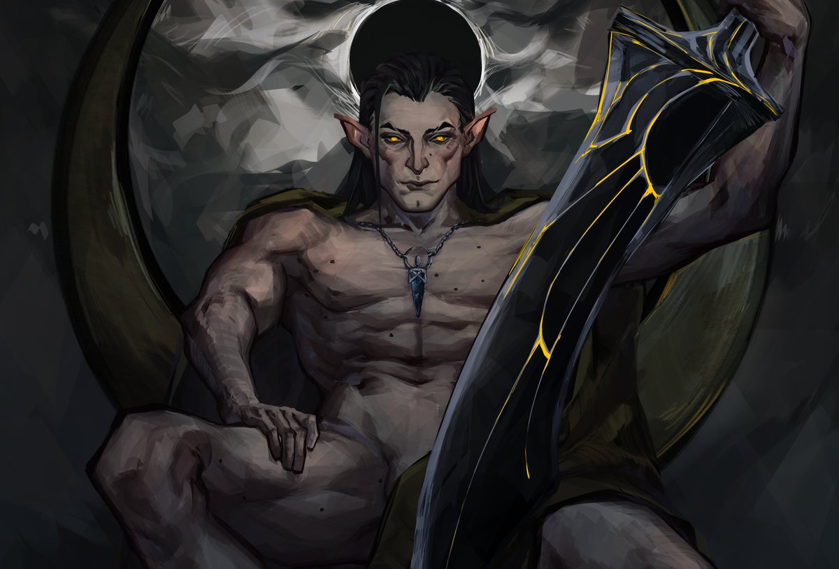 ResRerum's tweet photo. I think i should post Elgar'nan separately from portfolio day

King of the eclipse
based on Jean delville - la justice d’autrefois https://t.co/stBHndZUAU