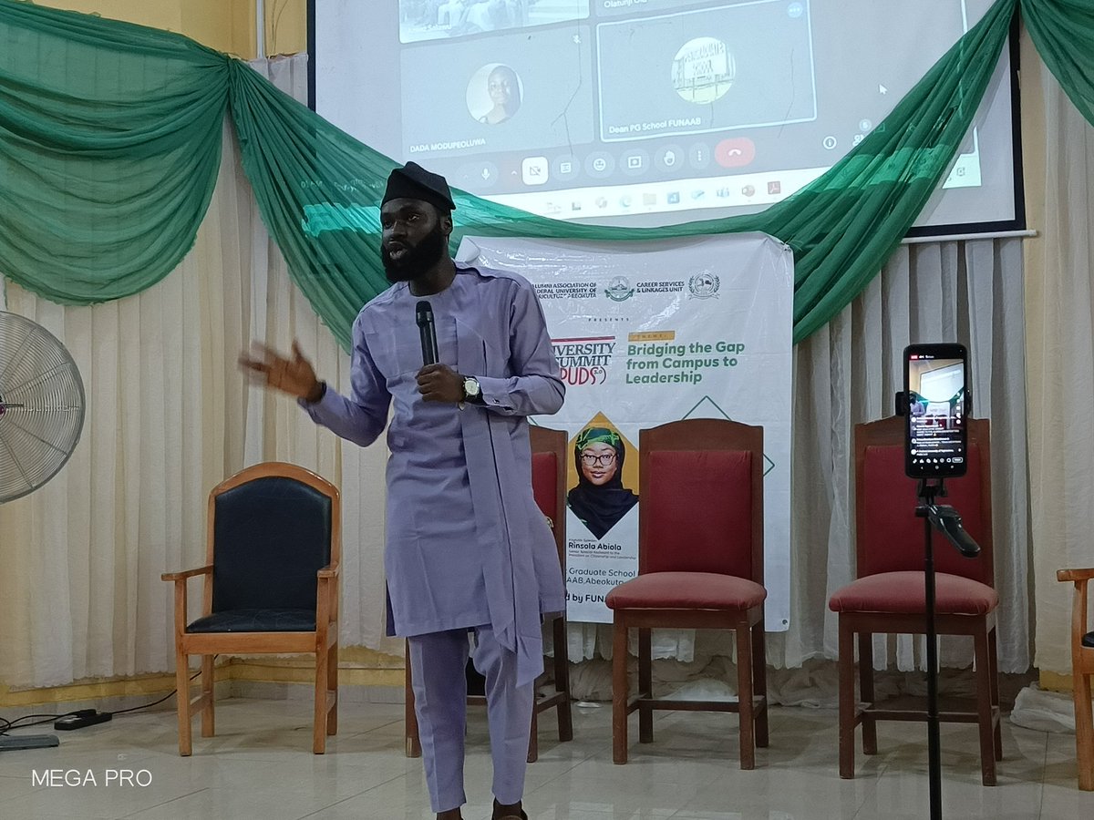 FUNAAB_SUG's tweet photo. "To thrive in the outside world, you should be able to thrive in School"~ Com. Bello https://t.co/14M4xhhmna