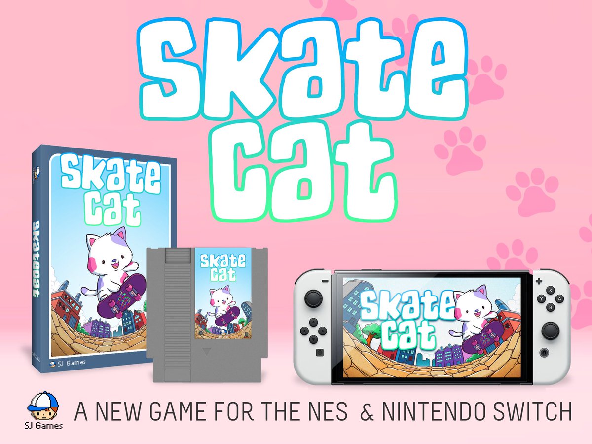 Did you know? SkateCat by SJ Games isn’t just on NES and Famicom, it’s also on Nintendo Switch, Evercade (Indie Heroes), Steam (PC), and Antstream Arcade!

🔗 dale-coop.itch.io/skatecat-sj-ga…

#NES #homebrew #nesdev #NESmaker #indiegames #gamedev #ファミコン #同人ゲーム