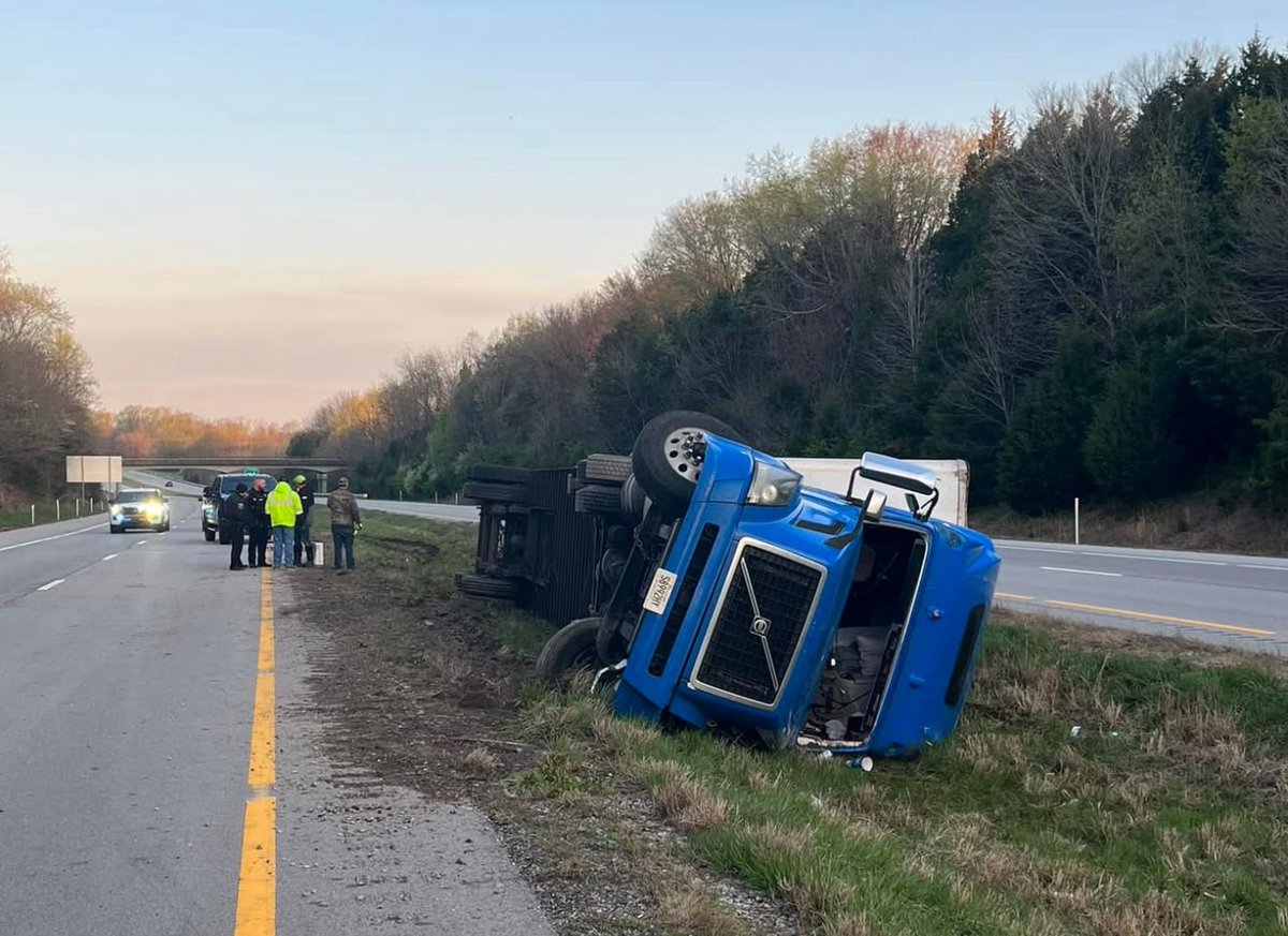 Per Glasgow Police, *****Traffic Alert******

The Louie B Nunn Parkway Eastbound at the 10 Mile Marker is closed due to a overturned Semi Truck. The estimated time is 2-3 hours for clean up, you must exit at Exit 8 if you travel eastbound. 

There are no reported injuries.