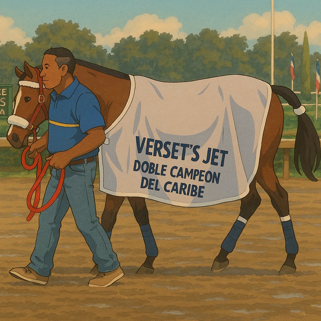diezfurlongs's tweet photo. 🇵🇷 | Verset’s Jet (PUR)
📊 58 Salidas : 32-11-6
💵 $658,069.83US
Campeón tresañero (1993)
Campeón caballo mayor (1994)
Caballo del Año (1994, 1995)
♦ Clásico del Caribe (1993)
♦ Clásico Día de la Raza (1994, 1995)
♦ Clásico Día del Veterano (1994, 1995)
♦ Copa Confraternidad (1994)
♦ Clásico Eugenio Maria de Hostos (1995)
♦ Clásico Luis Muñoz Marín (1995)
♦ Clásico Rafael Martínez Nadal (1995)