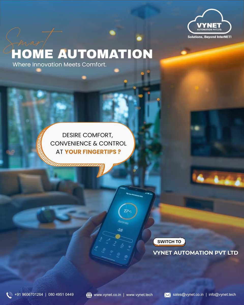 VYNETautomation's tweet image. Experience Smart Living Like Never Before!
At Vynet Automation Pvt Ltd

📩 sales@vynet.co.in | info@vynet.tech
🌐 vynet.tech | vynet.co.in
📞 +91 9606701264 | 080 4951 0449

#SmartHome #HomeAutomation #VynetAutomation #LuxuryLiving #TechLifestyle #IoT