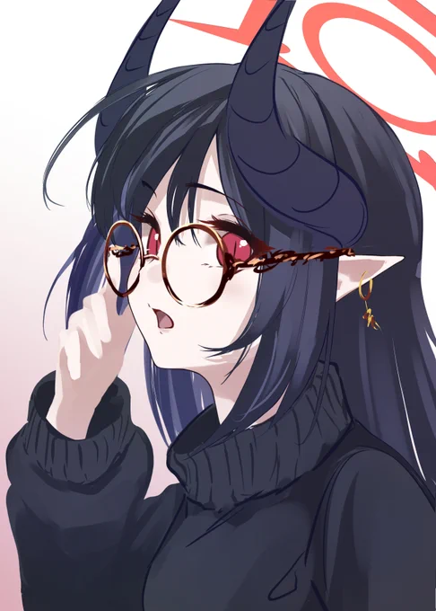 メガネチアキ ラフ#BlueArchive 