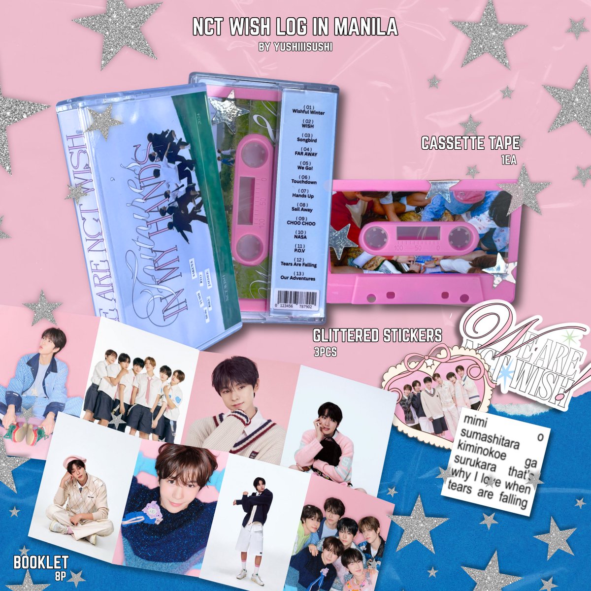 yushiiisushi's tweet photo. ✩‧₊*:・Future’s in my hands ･:*₊‧✩

Wishes Cassette Tape Set 
    — fan support by @yushiiisushi 

✩ rt &amp; like (no need to follow)
✩ vv limited
✩ loc tba
✩ not open for trade

#NCTWISH #NCTWISH_ASIA_TOUR #NCTWISH_LOGIN_MANILA https://t.co/nZTOQR7kRe