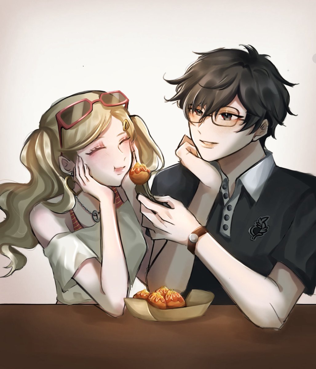 For <a href="/ShuannWeek/">Shuann Central @ 2026 Prompts Submission ❤️</a> day 3: Strikers
I commissioned <a href="/SuppleArt/">supple.art</a> to draw a cute date of Ren and Ann getting some Takoyaki together. One thing I loved about Strikers is all the different food you could buy. #shuannweek2025 #shuann #renann #renamamiya #anntakamaki #persona5strikers