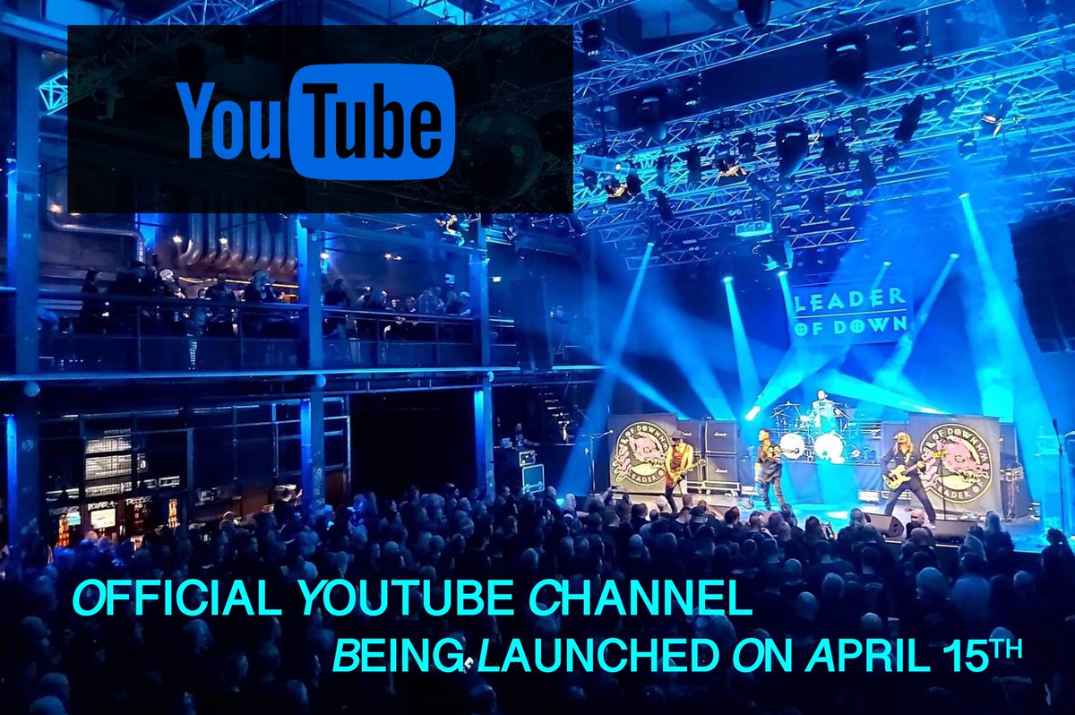 leaderofdown's tweet photo. We are excited to announce that we are launching our official YouTube channel on April 15th.

#youtube #cleopatrarecords #sonyatv #heavyrock #behindthescenes https://t.co/OOZ19T7jZw