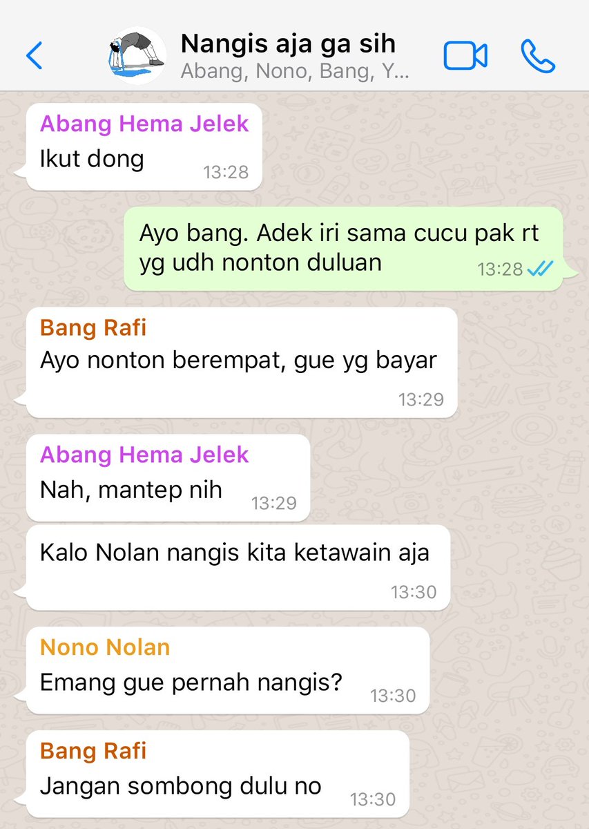 Yellooowme's tweet photo. #wijayafams edisi nonton Jumbo
"Kalau Nolan nangis, nanti kita ketawain aja."

1/3 https://t.co/DPzd3ZrK1Z