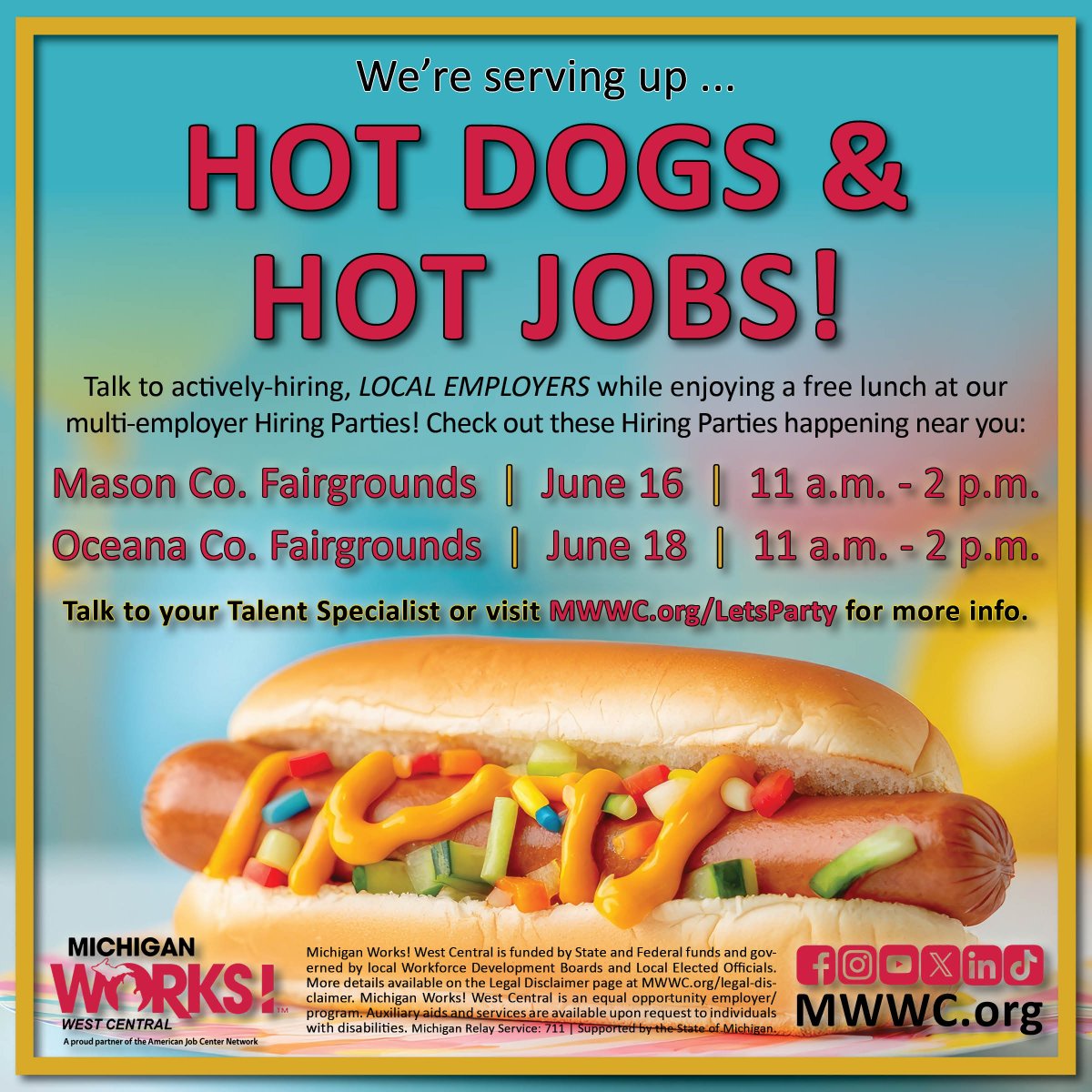 Last year, we helped 250 people find work at our annual Hiring Parties! Let's make 2025, the year we help you advance your career!
We're hosting 6 Hiring Parties to connect job seekers &amp; employers. See the full schedule at MWWC.org/LetsParty.
Come hungry, leave with a job!