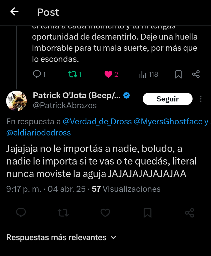 MyersGhostface's tweet photo. Pero Patrick O'Jota, no digas mamadas, ya quisieras irte de Internet con la misma libertad en vez de estar de muerto de hambre rogando por plata... https://t.co/eParBBOmY3