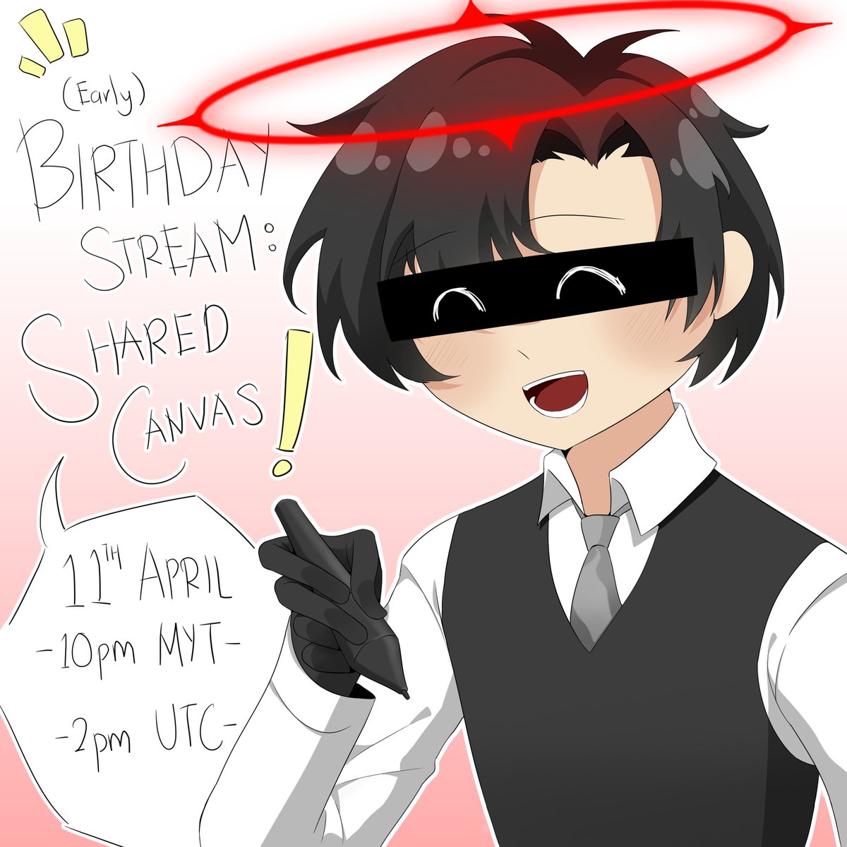Trankuiru's tweet photo. Celebrating my birthday early with a shared canvas this Friday on twitch~ Hope to see you guys there and join the canvas! :3 https://t.co/C0RzvRqptE