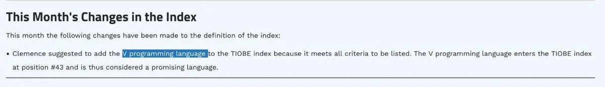 The V Programming Language tweet media