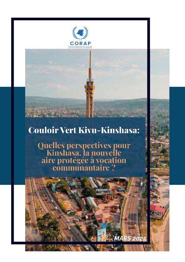 CorapRdcongo's tweet photo. 📣 Retour sur notre conférence de presse d'hier : 𝑳𝒆 𝑪𝒐𝒖𝒍𝒐𝒊𝒓 𝑽𝒆𝒓𝒕 𝑲𝒊𝒗𝒖-𝑲𝒊𝒏𝒔𝒉𝒂𝒔𝒂, 𝒖𝒏𝒆 𝒗𝒊𝒔𝒊𝒐𝒏 𝒂𝒎𝒃𝒊𝒕𝒊𝒆𝒖𝒔𝒆 𝒑𝒐𝒖𝒓 𝒍𝒂 𝑹𝑫𝑪 ! 📣

Hier, au cœur de nos locaux, la CORAP a levé le voile sur les enjeux et les perspectives du Couloir Vert Kivu-Kinshasa (CVKK), une initiative décrétée le 15 janvier 2025 et s'étendant sur une superficie comparable à celle de l'Espagne ! 🌍

Ce corridor de 2400 km, traversant la RDC d’Est  en Ouest, ambitionne de devenir le moteur d'un développement socio-économique vert, en s'appuyant sur les richesses naturelles de notre pays pour lutter contre la crise climatique. Nous avons souligné l'importance cruciale du Consentement Libre Informé et Préalable (CLIP) pour les communautés locales et les Peuples Autochtones Pygmées, ainsi que la nécessité d'études d'impact environnemental et social rigoureuses.

➡️ Notre note d'analyse approfondit les opportunités pour Kinshasa, située à l'extrémité ouest du CVKK, et les défis liés à la participation communautaire, à la superposition des droits avec les zones économiques spéciales, et à la gestion durable des ressources.

Pour en savoir davantage sur les enjeux, recommandations et prochaines étapes de cette initiative, cliquez sur ce lien:https://t.co/J2JnVQ5uiq

#CORAP #CouloirVertKivuKinshasa #DéveloppementDurable #RDC #CommunautésLocales #ÉconomieVerte #Analyse #ConférenceDePresse @PrimatureRDC @Presidence_RDC  @Banquemondiale @StanysBujakera  @BosoloTv97 @TopCongo