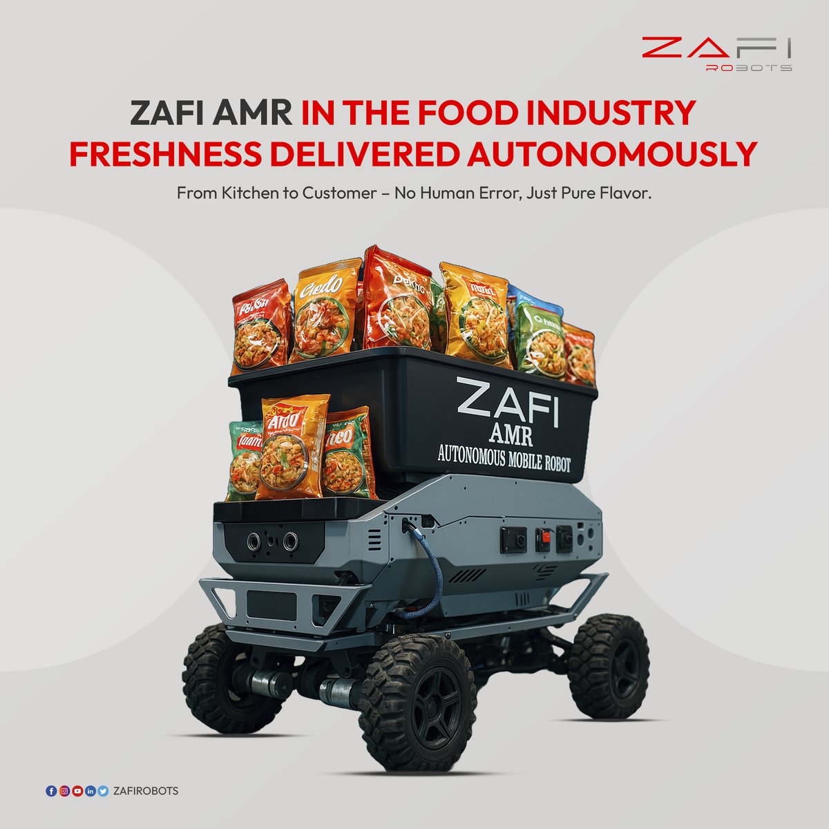 ZafiRobots's tweet image. Introducing @ZafiRobots AMR 🤖
Your all-in-one autonomous delivery robot for food, colleges, warehouses & hospitals!
Smart. Safe. Scalable.
🔥 Pre-Booking Now Open! 🔥
Want to explore how ZAFI can help your org?
👉 forms.gle/yzEomR6zqnJcCw…
#ZAFI #AMR #AutonomousRobot #Robots