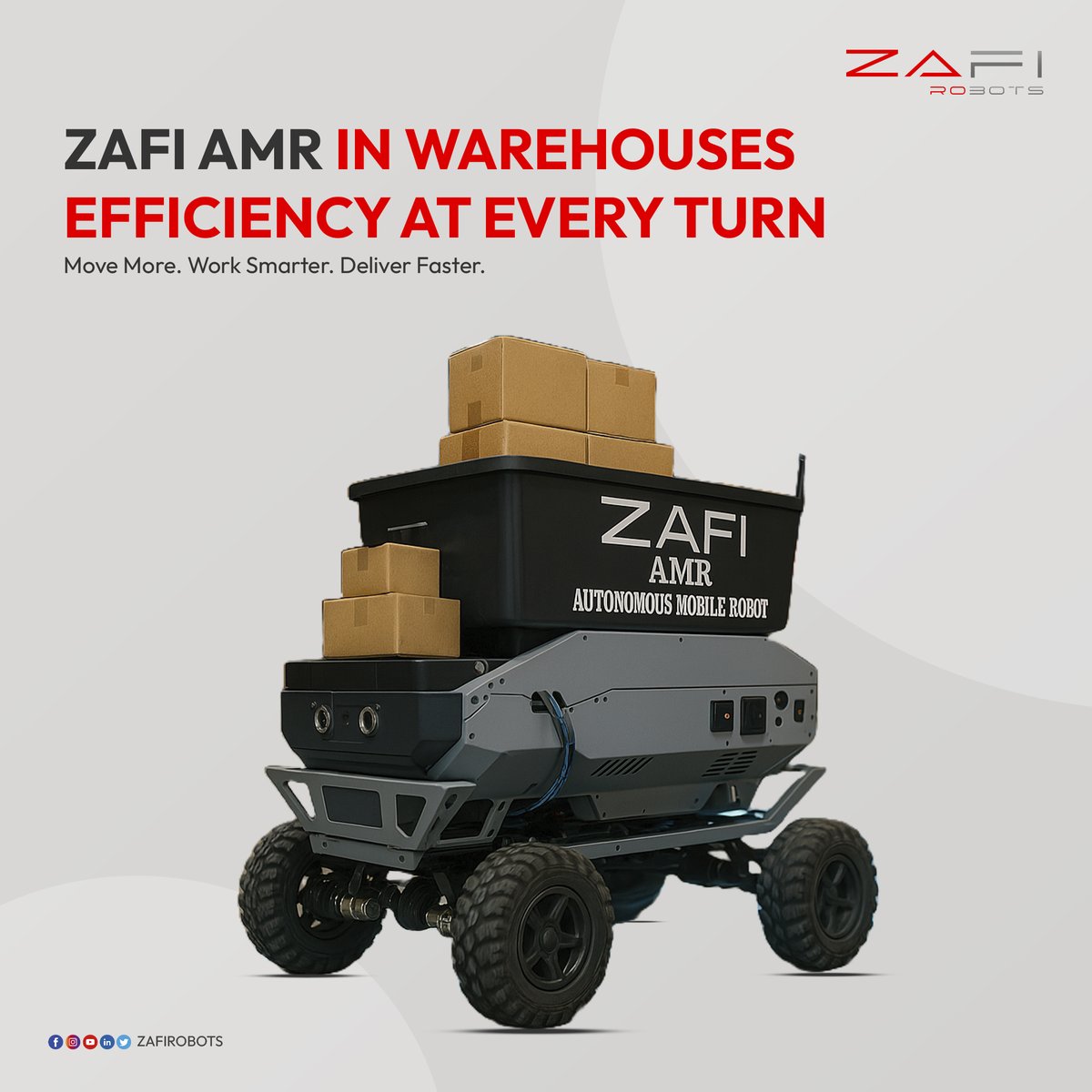 ZafiRobots's tweet image. Introducing @ZafiRobots AMR 🤖
Your all-in-one autonomous delivery robot for food, colleges, warehouses & hospitals!
Smart. Safe. Scalable.
🔥 Pre-Booking Now Open! 🔥
Want to explore how ZAFI can help your org?
👉 forms.gle/yzEomR6zqnJcCw…
#ZAFI #AMR #AutonomousRobot #Robots
