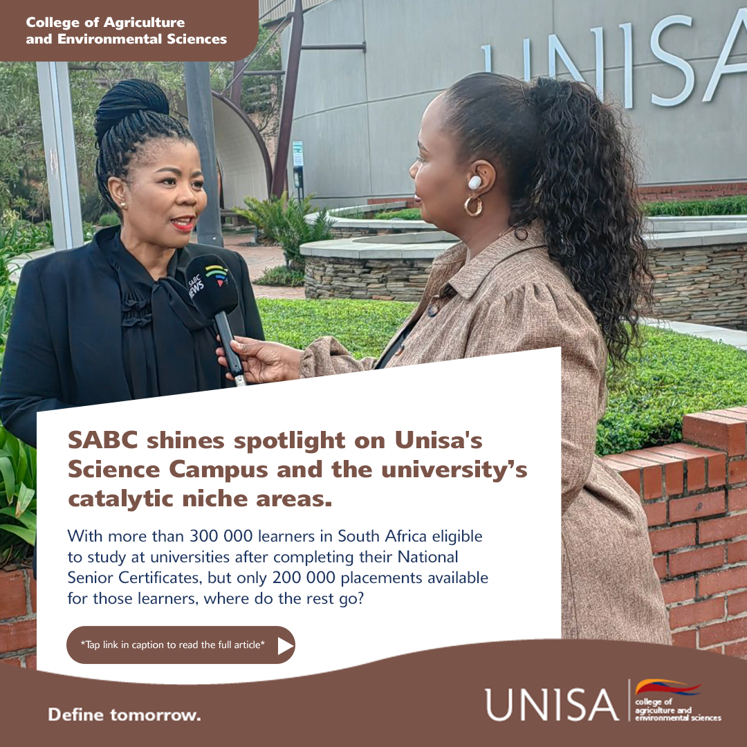 unisa's tweet photo. The Morning Live team recently visited the Unisa Science Campus to learn about the university’s wide range of offerings, its exciting catalytic niche areas, and its potential role in providing alternative learning options while addressing the current student uptake crisis.

https://t.co/sfW4qvvtOw

#Unisa150andBeyond #UnisaCAES