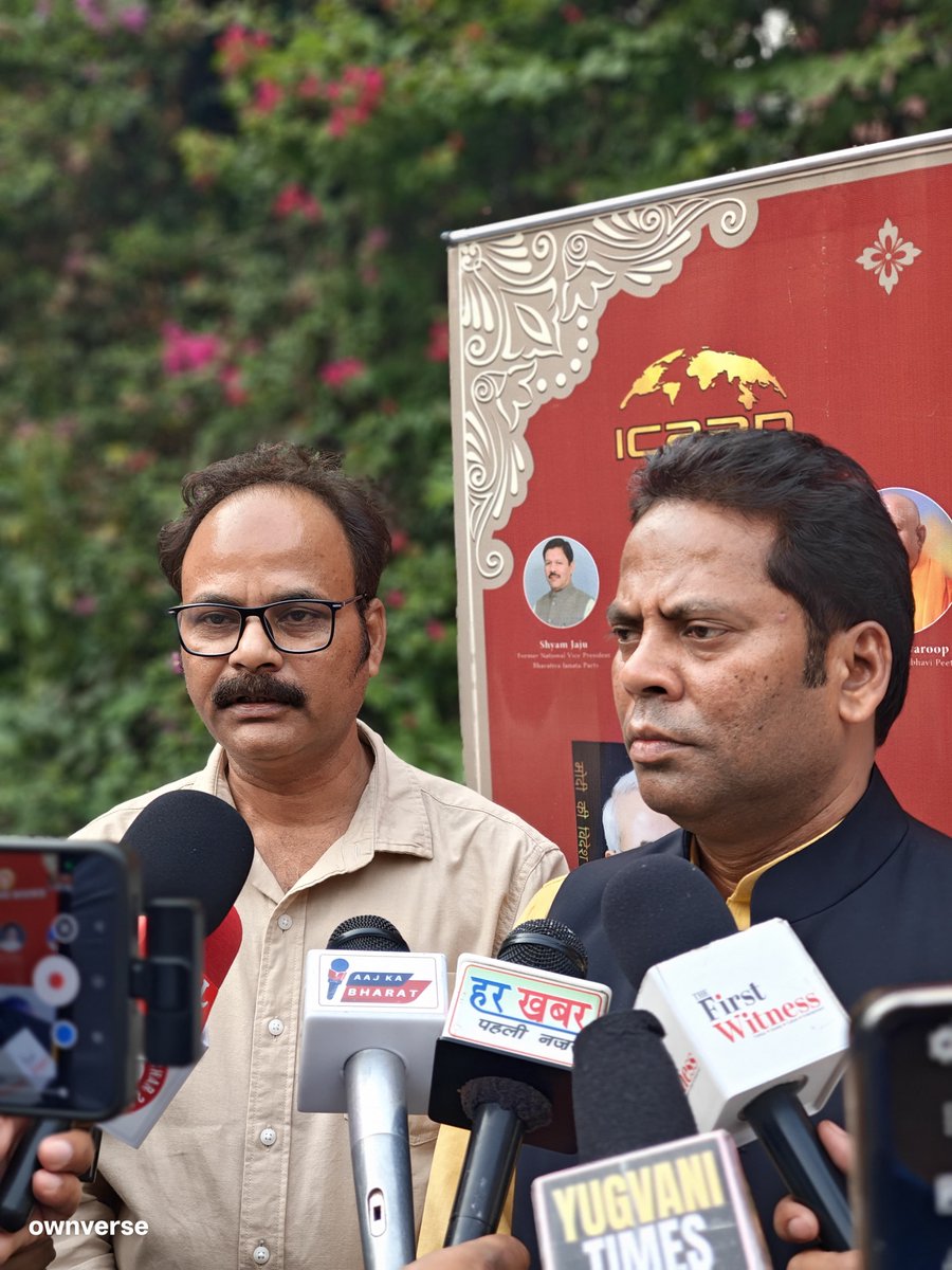 icprdindia's tweet photo. Media frenzy at the Constitution Club of India!  Engaging discussions on #ModiKiVideshNeeti and #MahilaSashaktikaran by Kr. Rajiv Ranjan Singh, hosted by ICPRD. A day of insightful policy discourse in New Delhi!  #Paricharcha #BookDiscussion #ICPRD https://t.co/Qrf8NVi0FV