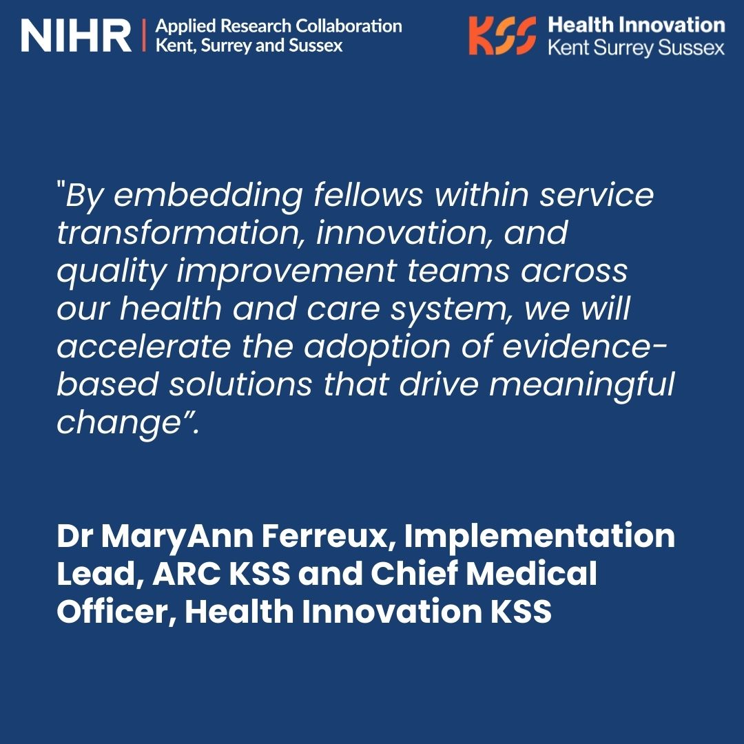 Health Innovation Kent Surrey Sussex (@healthinnov_kss) on Twitter photo ๐จ NEWS ๐จ
<a href="/ARC_KSS/">NIHR ARC Kent, Surrey and Sussex</a> together with <a href="/HealthInnov_KSS/">Health Innovation Kent Surrey Sussex</a> is pleased to announce the launch of the Knowledge Mobilisation Fellowship Programme in Sussex bridging the gap between research & real-world health & social care ๐
tinyurl.com/2p9s58s4
Webinar 16/04: tinyurl.com/mv7aa884 ๐จ NEWS ๐จ
<a href="/ARC_KSS/">NIHR ARC Kent, Surrey and Sussex</a> together with <a href="/HealthInnov_KSS/">Health Innovation Kent Surrey Sussex</a> is pleased to announce the launch of the Knowledge Mobilisation Fellowship Programme in Sussex bridging the gap between research & real-world health & social care ๐
tinyurl.com/2p9s58s4
Webinar 16/04: tinyurl.com/mv7aa884