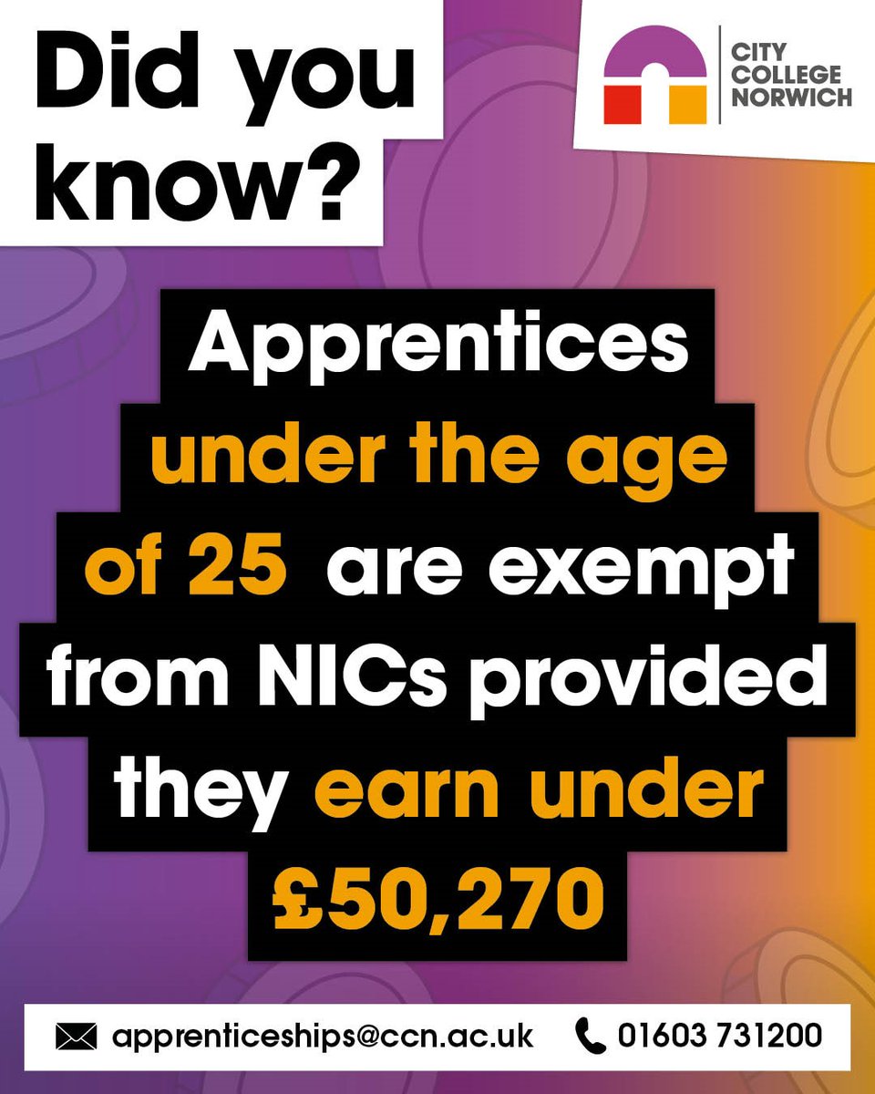 Grow your business with an Apprenticeship! 
Does this sound like something that could benefit you? 

Get in touch with our apprenticeship team for more details:
📧 apprenticeships@ccn.ac.uk
 📱 01603 731200