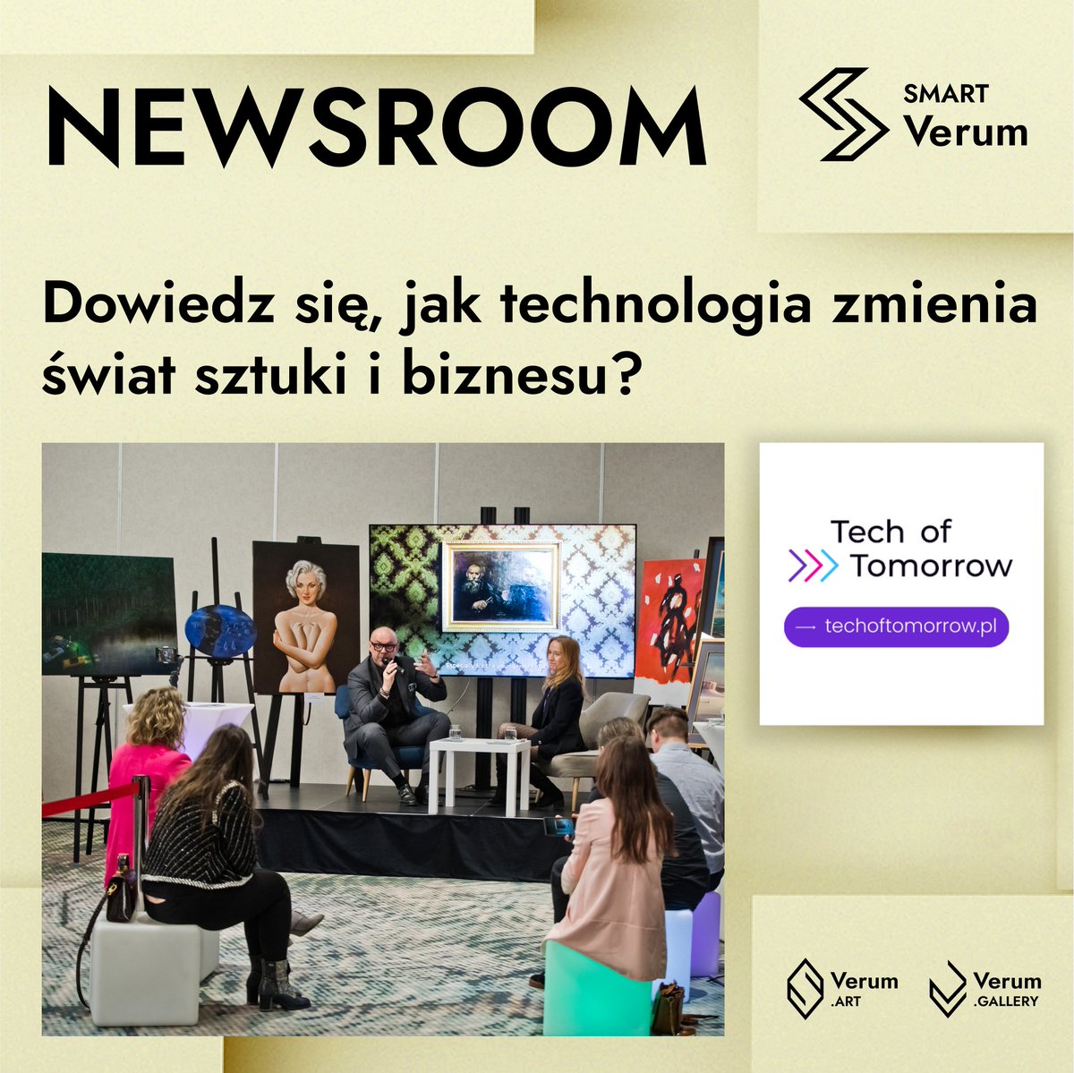 Odkryj, jak technologia rewolucjonizuje sztukę! 
👉 Zajrzyj na platformę verum.art/pl i przeczytaj o wystawie #SMARTVerum podczas Tech of Tomorrow 2025! Sprawiliśmy, że tradycja spotkała się z nowoczesnością - i to był wielki sukces!

Wejdź i czytaj!
#verumart