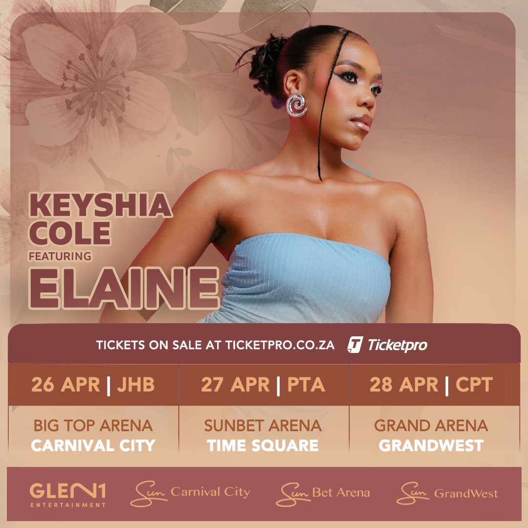 glen21ent's tweet photo. Say hello to your opening acts for Keyshia Cole: Live in South Africa! 🚨

@elaineofficial_, @Akio_Kawahito and @DJNkosh2000_ are ready to help make all three nights an unforgettable experience 🤩

Get your tickets now via @TicketProSA 🎫 https://t.co/uTX8vsj3mK