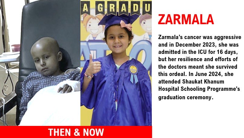 fslsltn's tweet photo. The journey is never easy. But the resilience of children is inspiring. Zarmala fought for 16 days in the ICU, battling for life. Seeing her smile at the hospital school graduation makes everything we do worth it. #ShaukatKhanumDiaries #Cancer https://t.co/c1v3wslbUu