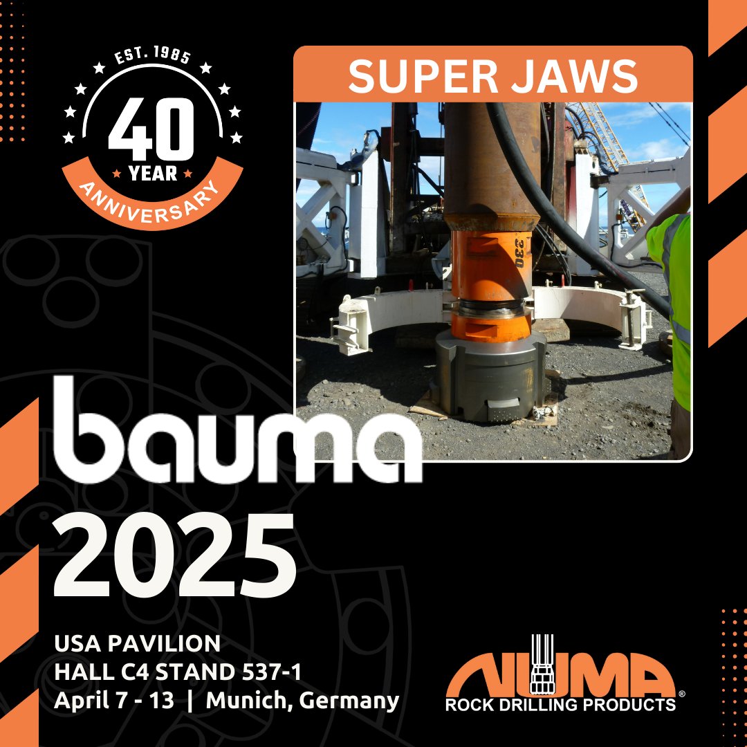 Numa_Hammers's tweet photo. Numa’s @baumaOfficial stand is buzzing about Super Jaws! Visit our experts in Hall C4 Stand 537-1 to learn more about the rock drilling products people are talking about. #bauma #bauma2025 #construction #drilling #rockdrilling #NumaRocksOn #foundationdrilling #deepfoundations https://t.co/GzmGtQdNG6