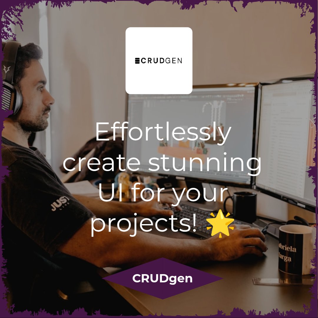 CRUDgenPro's tweet image. THEY SAY developers struggle with UI.  

Generate modern, feature-rich UI with CRUDgen! 🚀  

Visit: crudgen.pro
#crud #crud_generator #UI #UI_builder