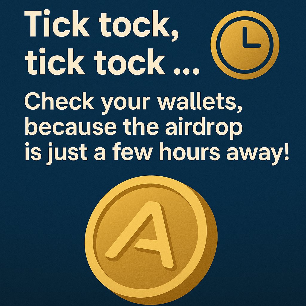 algoritha_coin's tweet photo. ⏰ Tick Tock..Tick Tock...
Check your wallets, because the airdrop is just a few hours away! 🚀
Get ready — it’s almost time! 💎
#Algoritha #ALGOAI #Airdrop #Crypto #AI #TheWaitIsOver https://t.co/VGWXYBH5V0