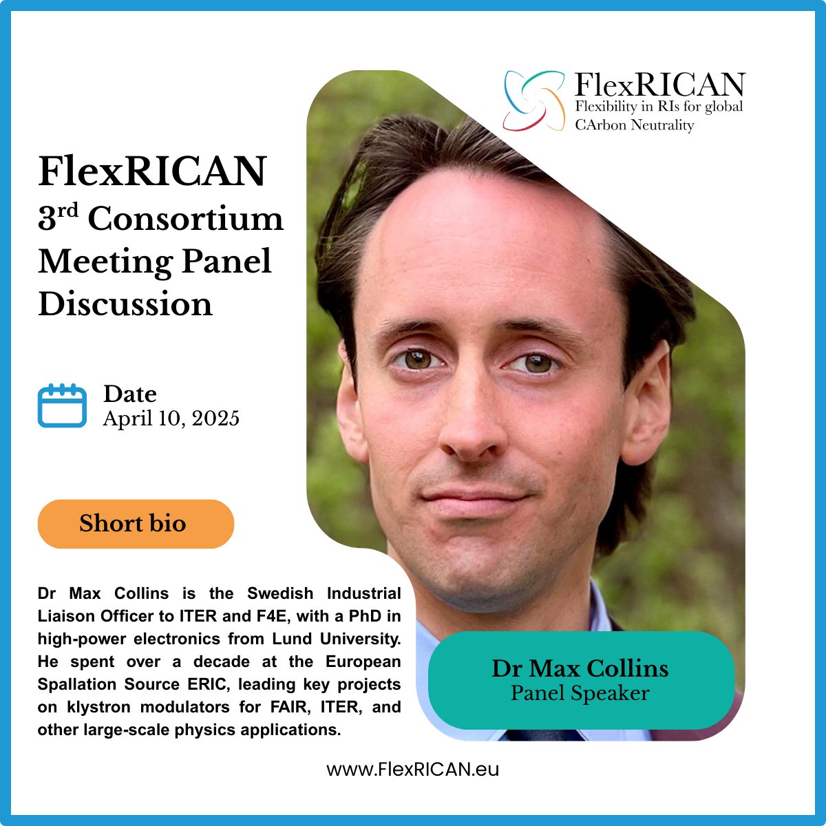 flexricaneu's tweet photo. 💫 Meet the speakers of the Exploitation Panel Discussion at the FlexRICAN 3rd Consortium Meeting. 

#FlexRICAN #EnergyResilience #EnergyFlexibility #Sustainability https://t.co/L4icUMmKtO