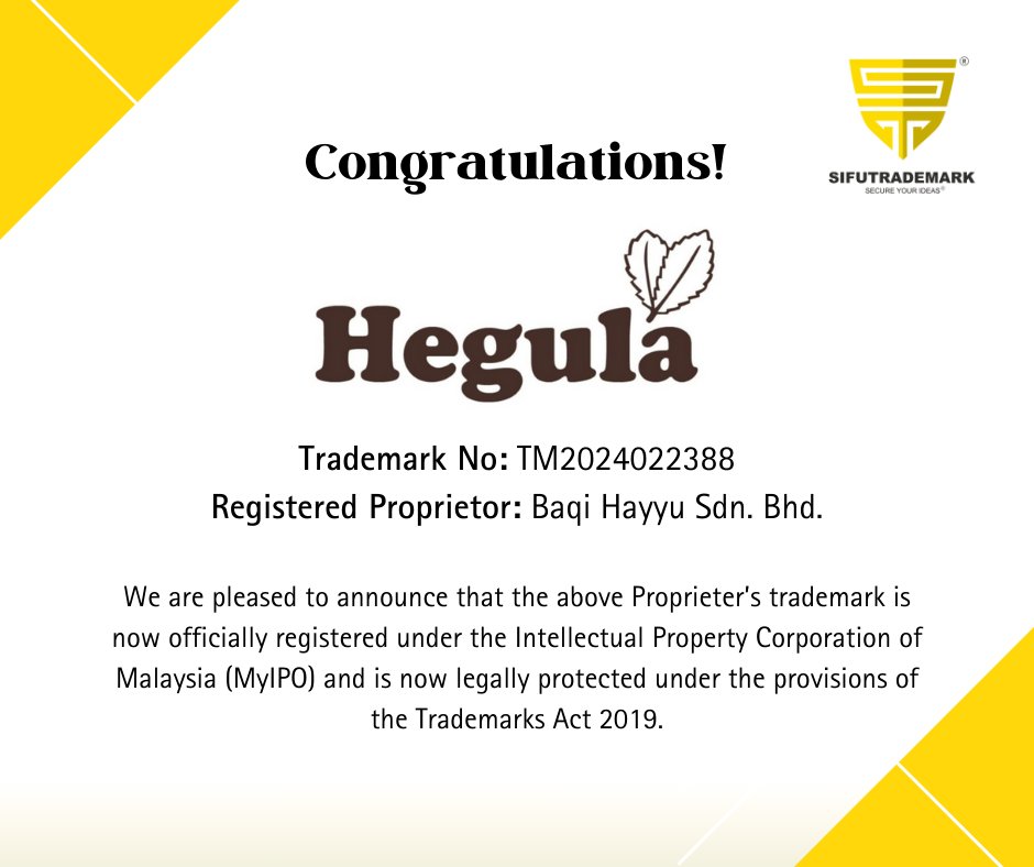 More #securedtrademark to come! Congrats 👏 #sifutrademark #registernow