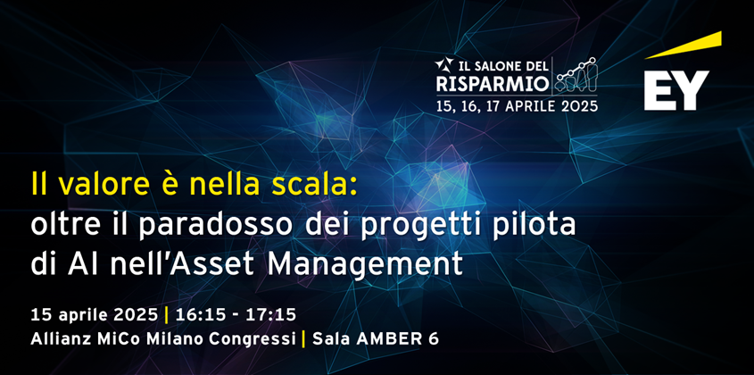 Che ruolo può avere l’#AI nell’Asset Management?
Ne parleremo il prossimo 15 aprile alle ore 16:15 durante la conferenza ‘’Il valore è nella scala: oltre il paradosso dei progetti pilota di AI nell’Asset Management’’,  nel corso del #SdR25 

Iscrizioni➡️salonedelrisparmio.com/programma/1414…